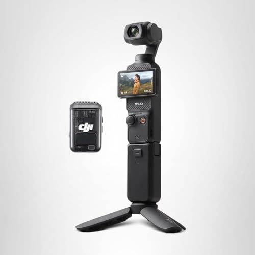 DJI Osmo Pocket 3 Creator Combo, 1'' CMOS, 4K Resolution/120fps Vlog Camera, 3-Axis Stabilization, Face/Object Tracking, Mic Included for Clear Sound, Digital Camera for YouTube