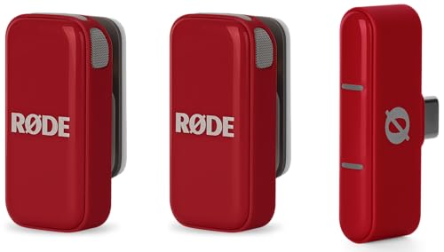 RØDE Wireless Micro - Compact Wireless Microphone Camera Kit, Two Mics with Camera Receiver, Smartphone Receiver, and Charge Case for Content Creation - USB-C, Black