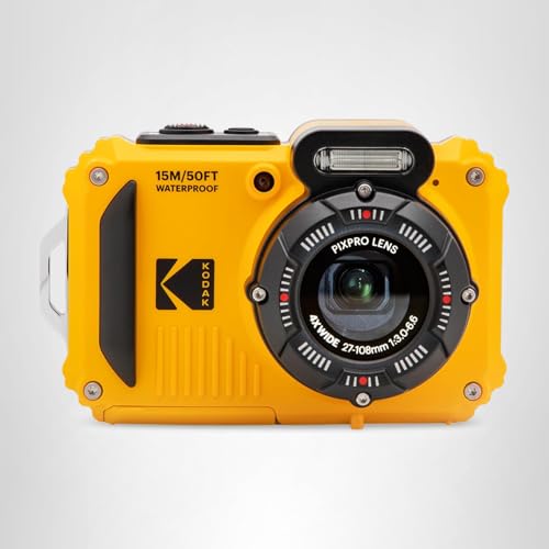 Kodak PIXPRO WPZ2 Waterproof Digital Camera, 16MP with 4X Optical Zoom, Shockproof, Dustproof, 1080p Video, Wi-Fi, Waterproof to 50ft, Blue