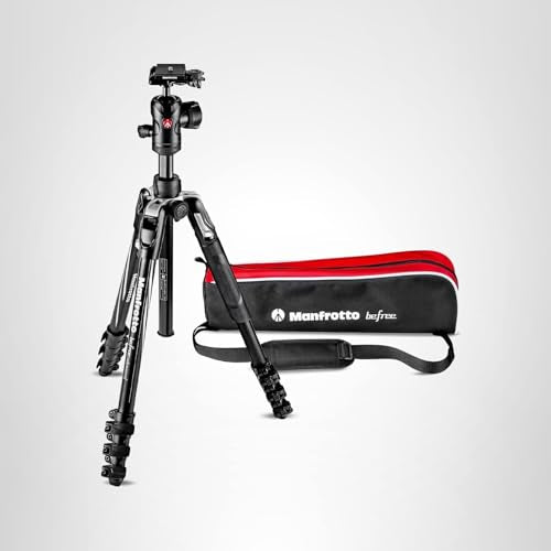Manfrotto Befree Advanced Camera Tripod with Lever Closure, Portable and Compact Travel Tripod Kit with Ball Head, Aluminum Tripod for DSLR Reflex and Mirrorless Cameras, Camera Accessories