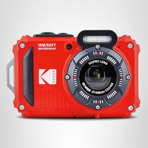 Kodak PIXPRO WPZ2 Waterproof Digital Camera, 16MP with 4X Optical Zoom, Shockproof, Dustproof, 1080p Video, Wi-Fi, Waterproof to 50ft, Blue