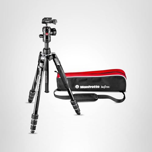 Manfrotto Befree Advanced Camera Tripod with Lever Closure, Portable and Compact Travel Tripod Kit with Ball Head, Aluminum Tripod for DSLR Reflex and Mirrorless Cameras, Camera Accessories