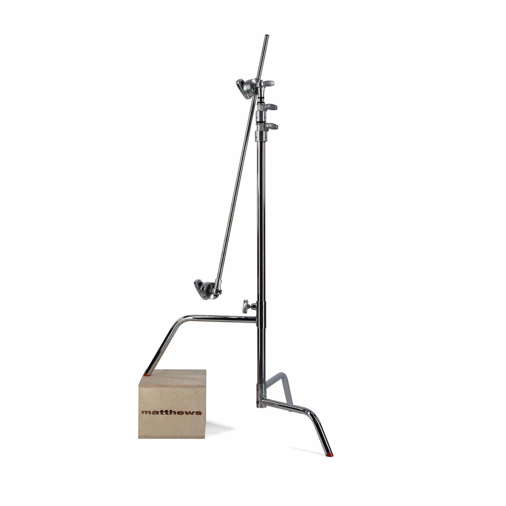 Matthews 40" C-Stand w/Sliding Leg, Includes Grip Head & Arm Chrome - Studio Grade C-Stand Available in Black or Chrome, Professional Quality