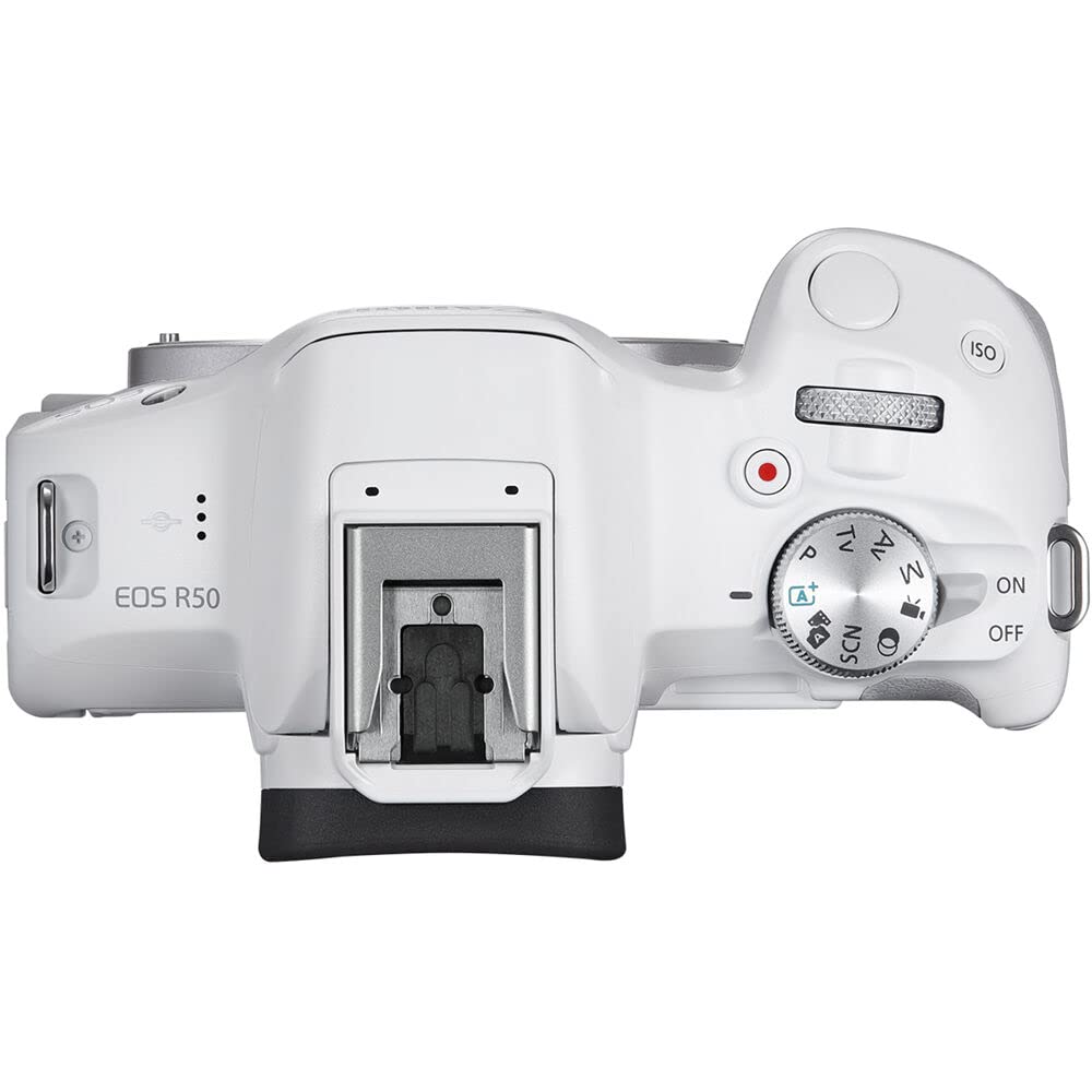 Canon EOS R50 Mirrorless Camera Kit – APS-C RF Camera with 18-45mm Lens, 4K Video, Dual Pixel AF II & Vari-Angle Touchscreen (5811C012) + Shoulder Bag + 64GB Memory Card