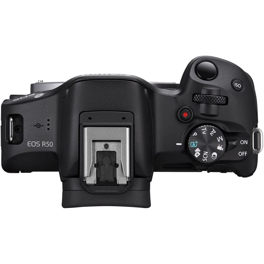 Canon EOS R50 Mirrorless Camera Kit – APS-C RF Camera with 18-45mm Lens, 4K Video, Dual Pixel AF II & Vari-Angle Touchscreen (5811C012) + Shoulder Bag + 64GB Memory Card