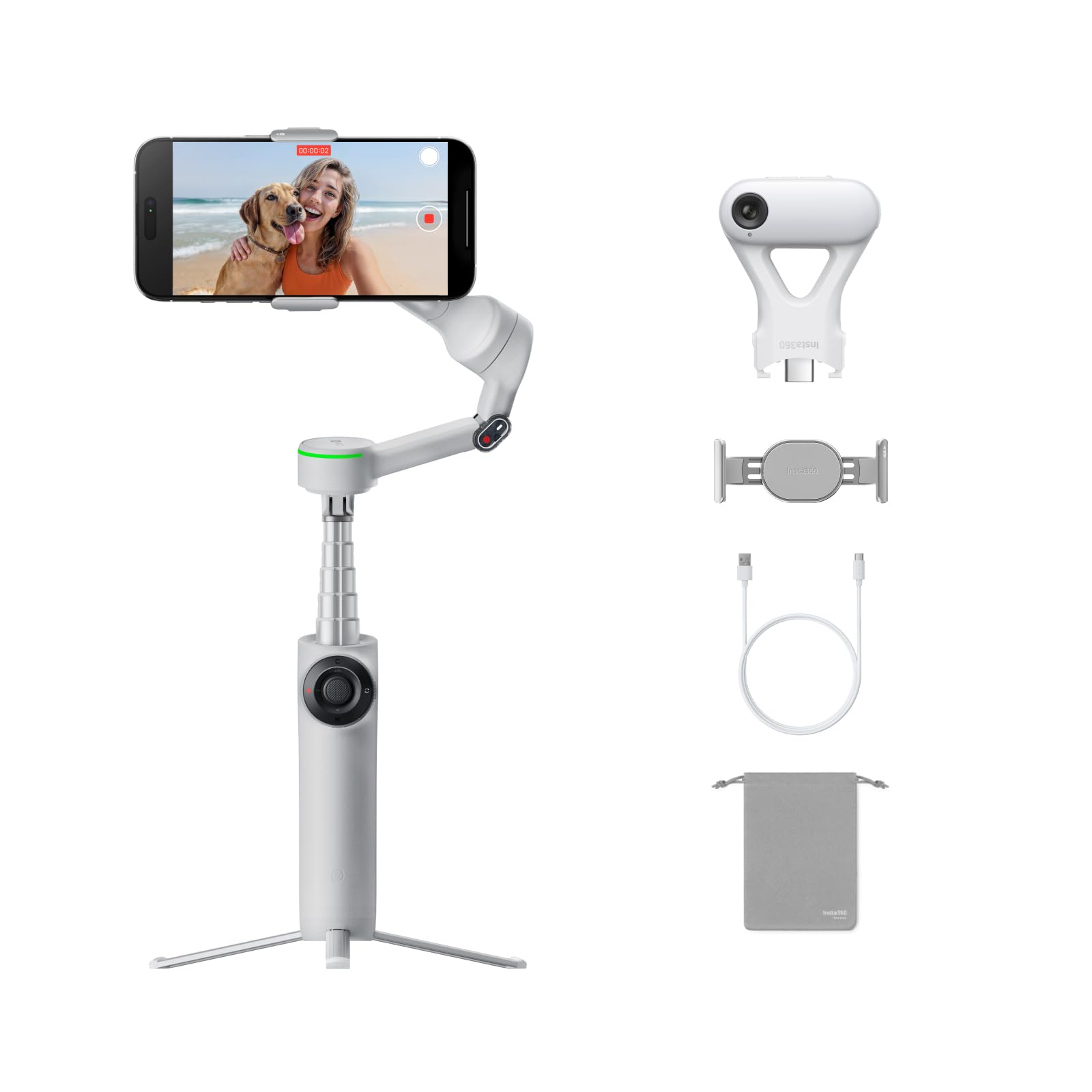Insta360 Flow 2 Pro AI Tracker Bundle Grey