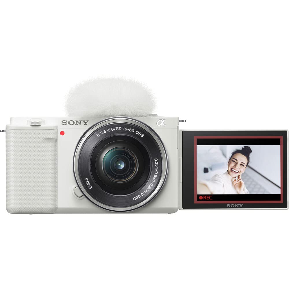 Sony ZV-E10 Mirrorless Camera Black with 16-50mm Power Zoom Lens (ILCZV-E10L) – 24.2 MP APS-C Sensor, 4K Video, Vari-Angle Screen w/ 64GB Memory Card, Bag, Card Reader and More