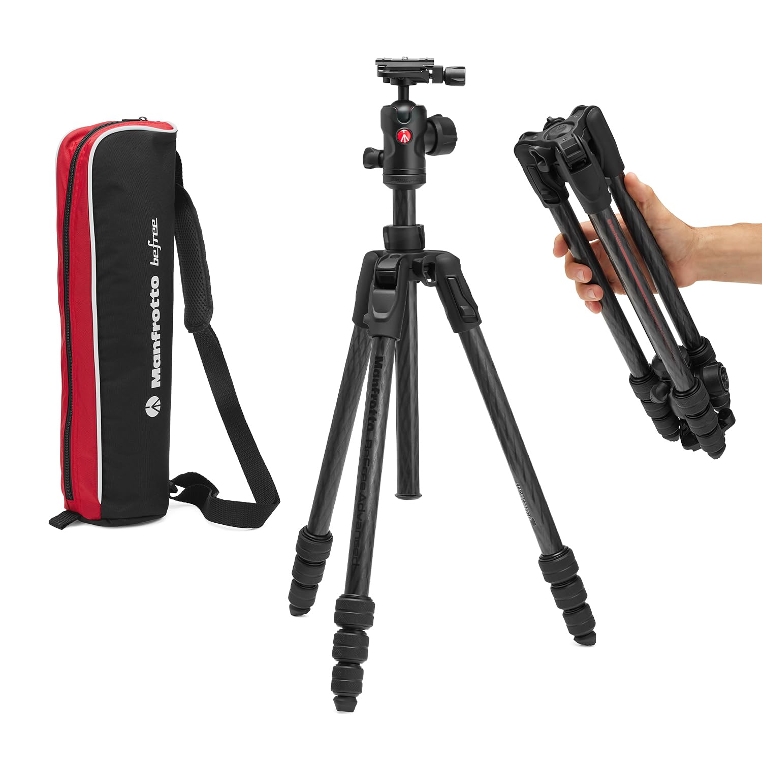 Manfrotto Befree Advanced Camera Tripod with Lever Closure, Portable and Compact Travel Tripod Kit with Ball Head, Aluminum Tripod for DSLR Reflex and Mirrorless Cameras, Camera Accessories
