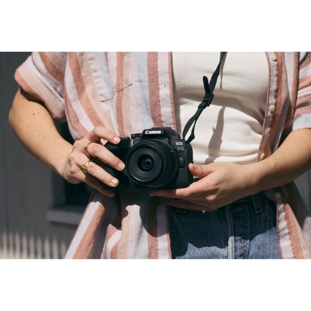 Canon EOS R10 Mirrorless Camera Kit with RF-S 18-45mm Lens | 24.2MP APS-C, 4K Video, Dual Pixel AF, 15fps Burst, Perfect for Beginner Photographers & Vloggers (5331C009) + 64GB Card + Shoulder Bag