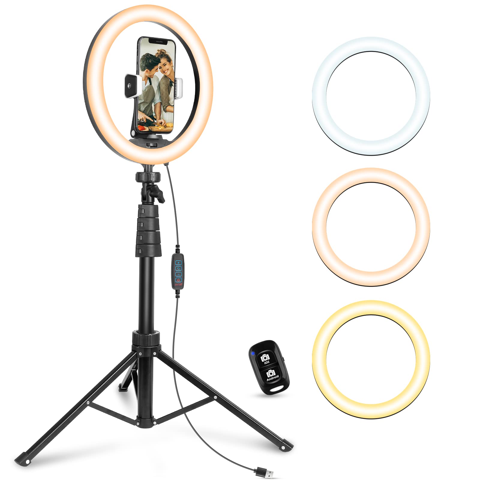 UBeesize 12'' LED Ring Light with 62'' Tripod Stand
