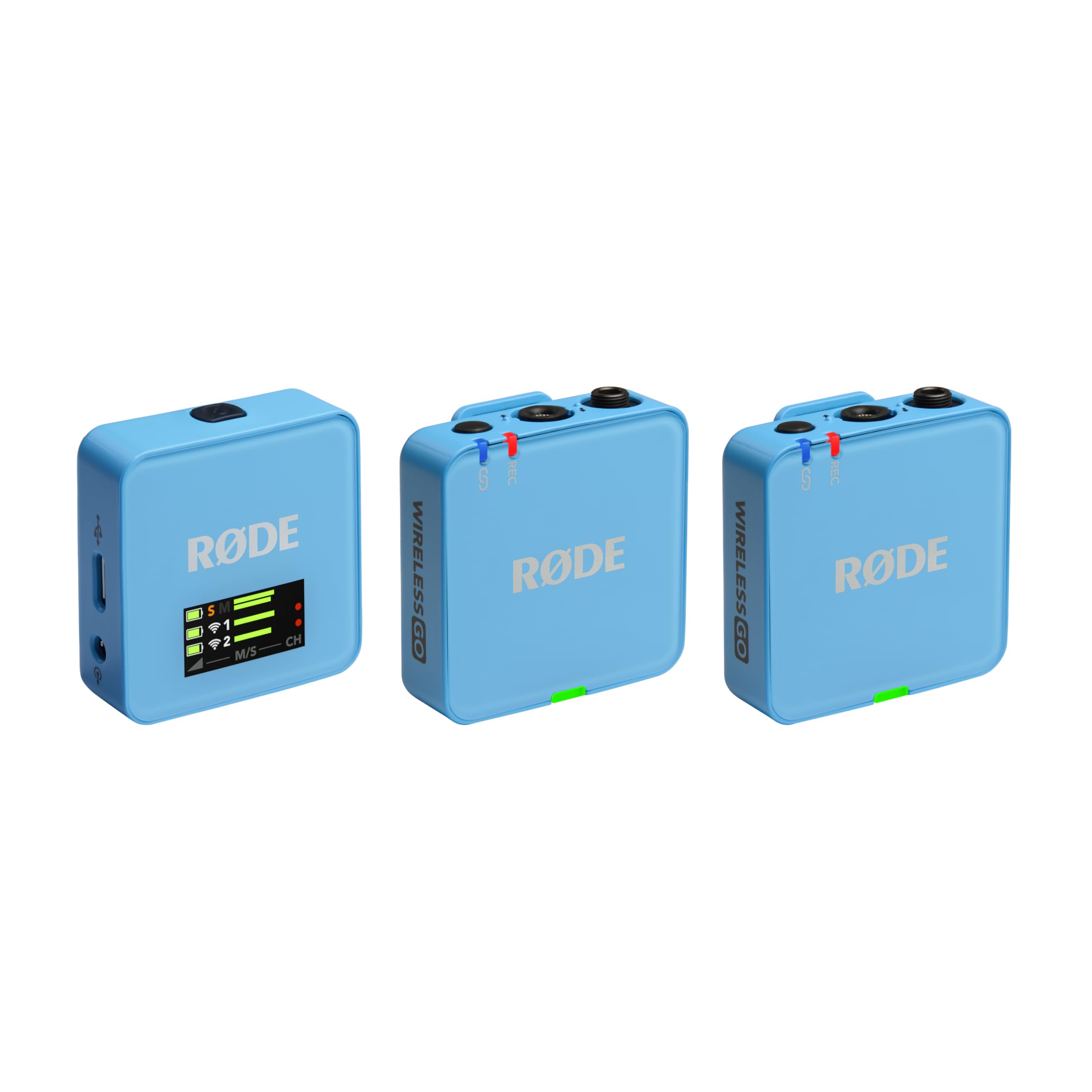 RØDE Wireless GO II Ultra-compact Dual-channel Wireless Microphone System with Built-in Microphones, On-board Recording and 200m Range for Filmmaking, Interviews and Content Creation