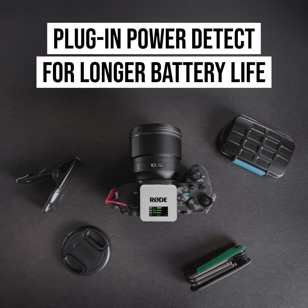 RØDE Wireless GO II Ultra-compact Dual-channel Wireless Microphone System with Built-in Microphones, On-board Recording and 200m Range for Filmmaking, Interviews and Content Creation