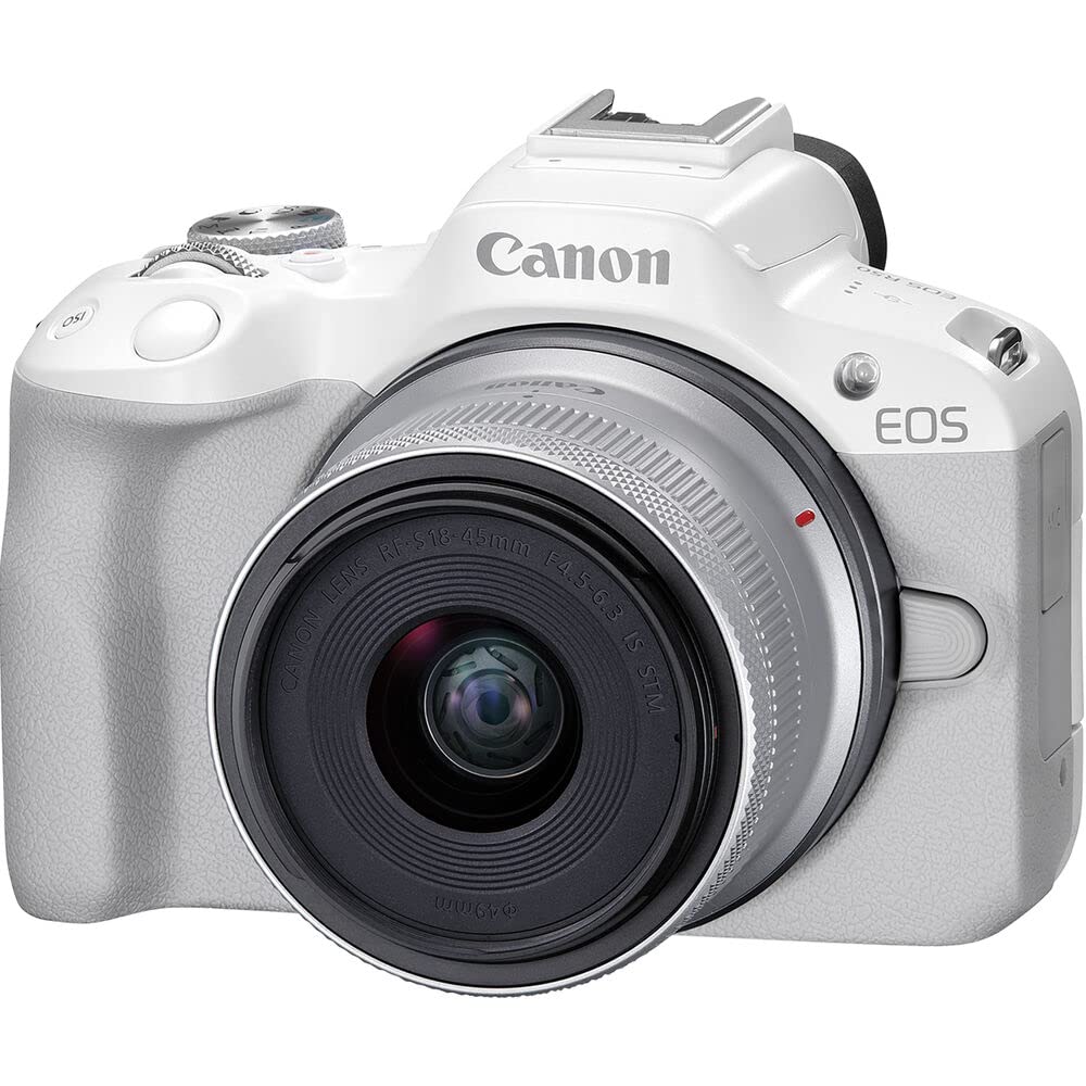 Canon EOS R50 Mirrorless Camera Kit – APS-C RF Camera with 18-45mm Lens, 4K Video, Dual Pixel AF II & Vari-Angle Touchscreen (5811C012) + Shoulder Bag + 64GB Memory Card