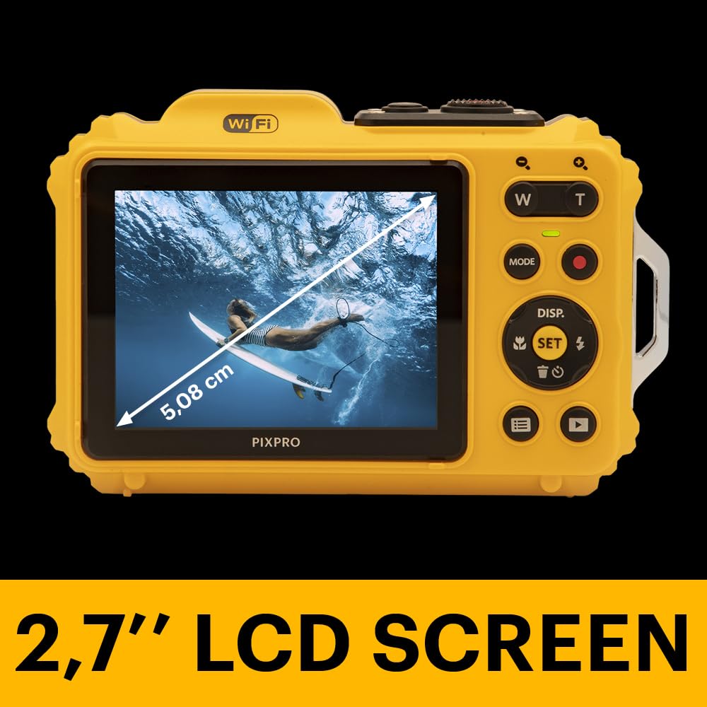 Kodak PIXPRO WPZ2 Waterproof Digital Camera, 16MP with 4X Optical Zoom, Shockproof, Dustproof, 1080p Video, Wi-Fi, Waterproof to 50ft, Blue
