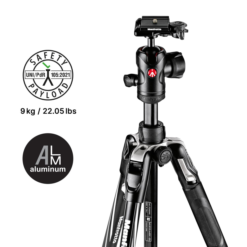 Manfrotto Befree Advanced Camera Tripod with Lever Closure, Portable and Compact Travel Tripod Kit with Ball Head, Aluminum Tripod for DSLR Reflex and Mirrorless Cameras, Camera Accessories