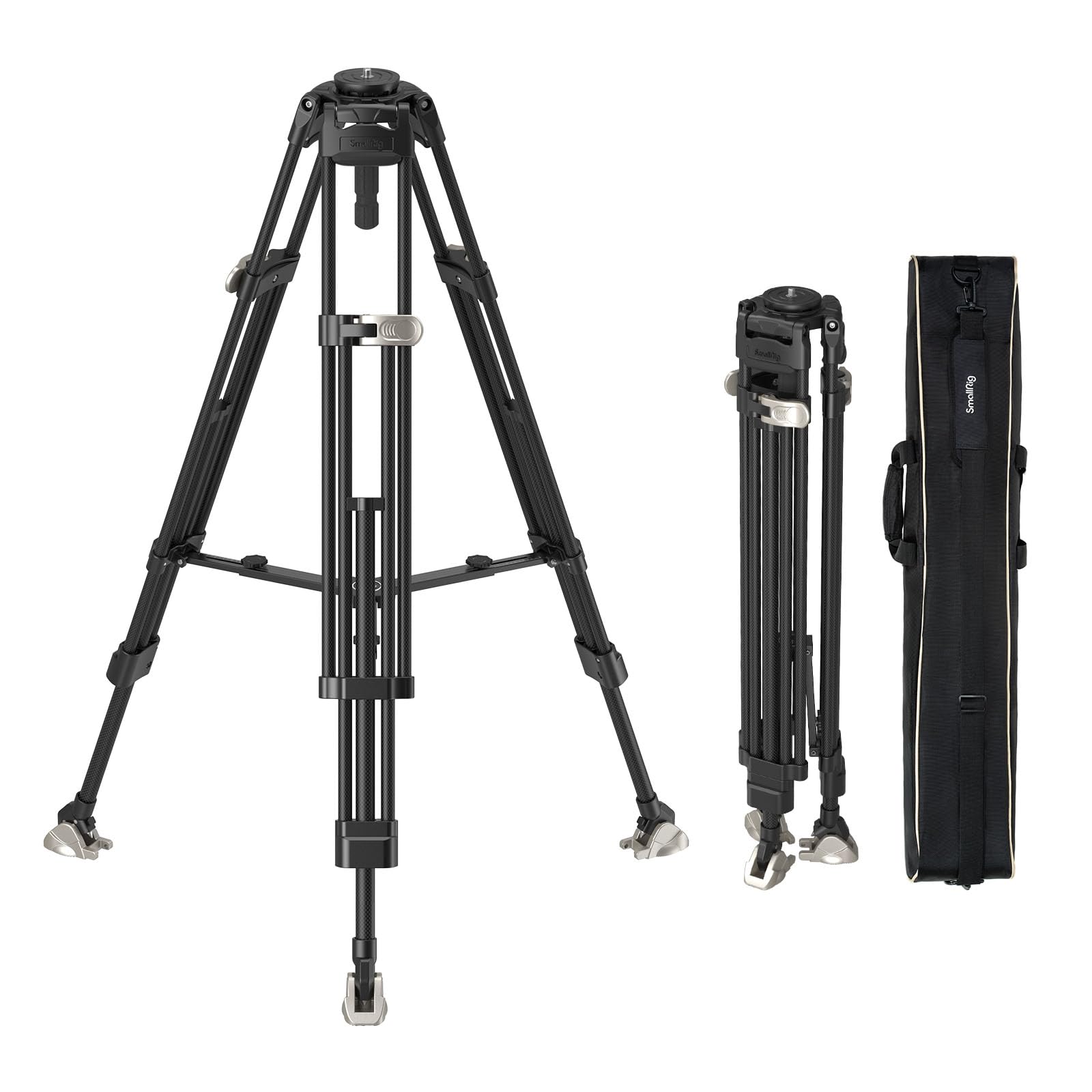 SmallRig AD-100 FreeBlazer Heavy-Duty Carbon Fiber Tripod System, 78" Video Tripod with One-Step Locking System, 360° Fluid Head and Dual-Mode Quick-Release Plate, Max Load 22 lbs for Camera -3989