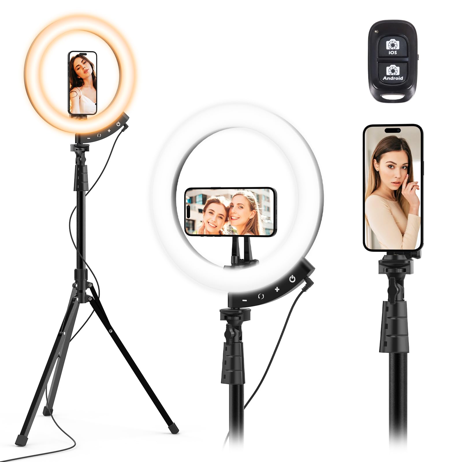 UBeesize 12'' LED Ring Light with 62'' Tripod Stand