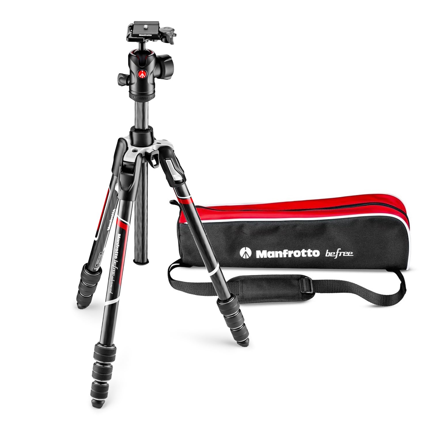 Manfrotto Befree Advanced Camera Tripod with Lever Closure, Portable and Compact Travel Tripod Kit with Ball Head, Aluminum Tripod for DSLR Reflex and Mirrorless Cameras, Camera Accessories
