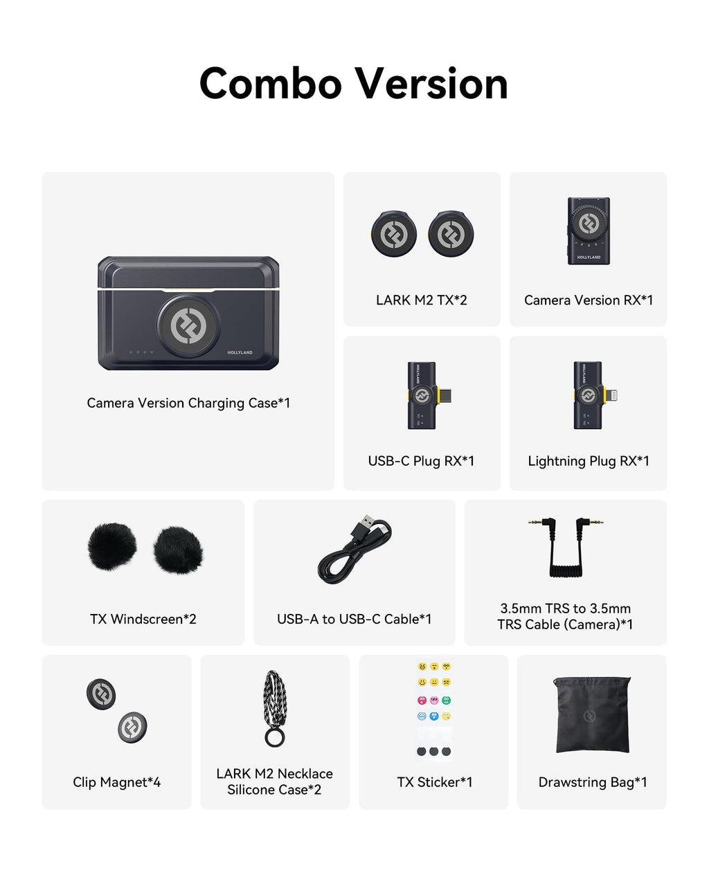 Hollyland Lark M2 Wireless Microphone for iPhone/Camera/Android/PC