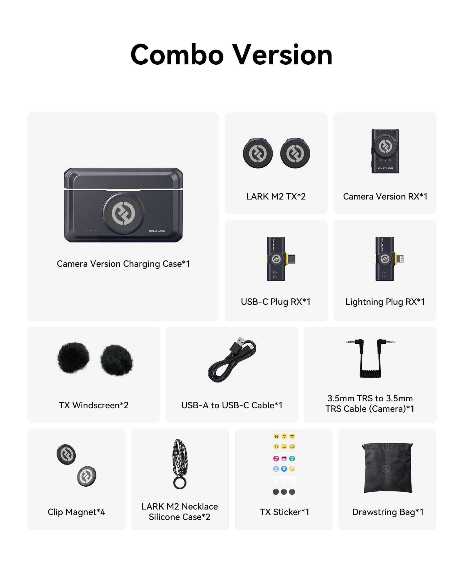 Hollyland Lark M2 Wireless Microphone for iPhone/Camera/Android/PC