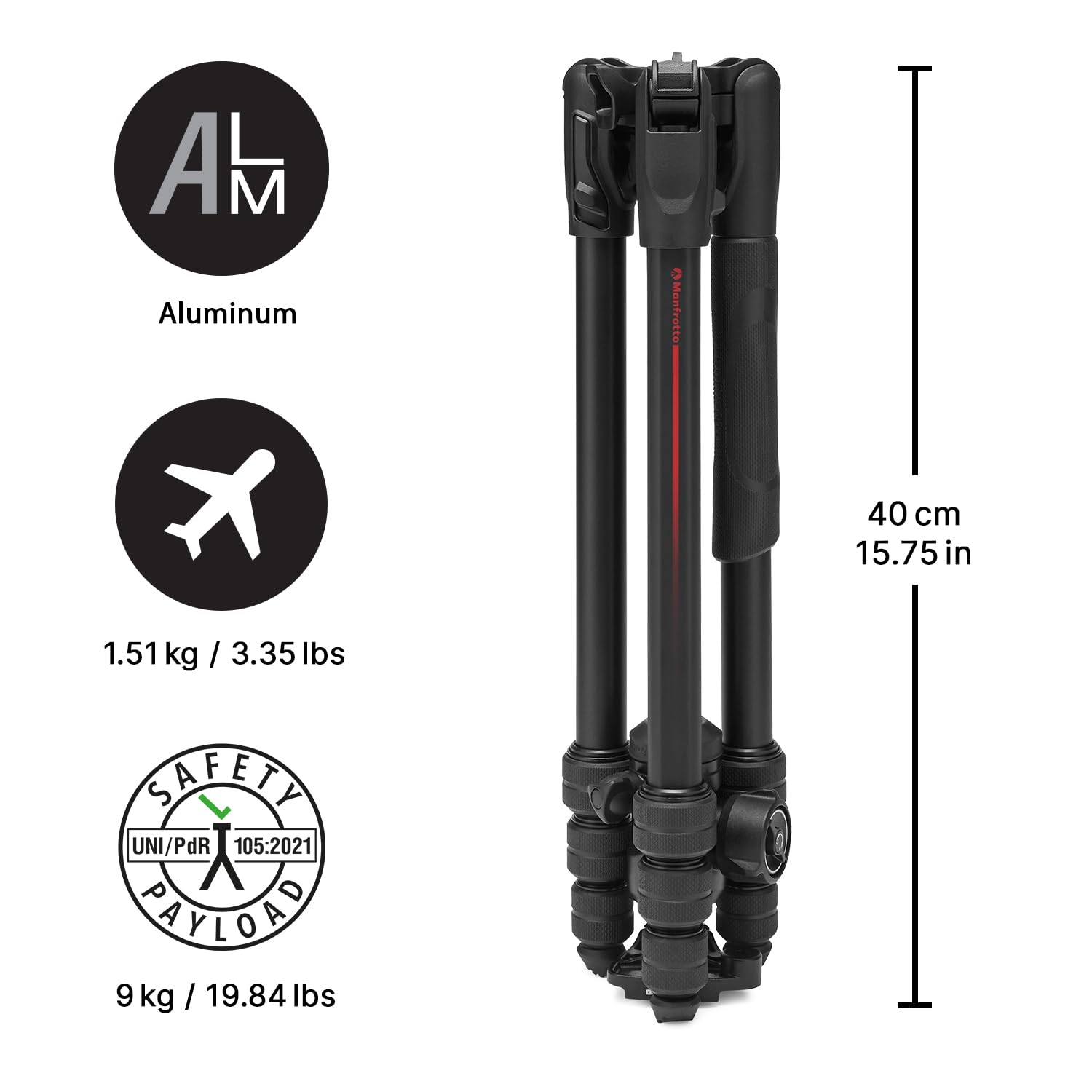 Manfrotto Befree Advanced Camera Tripod with Lever Closure, Portable and Compact Travel Tripod Kit with Ball Head, Aluminum Tripod for DSLR Reflex and Mirrorless Cameras, Camera Accessories