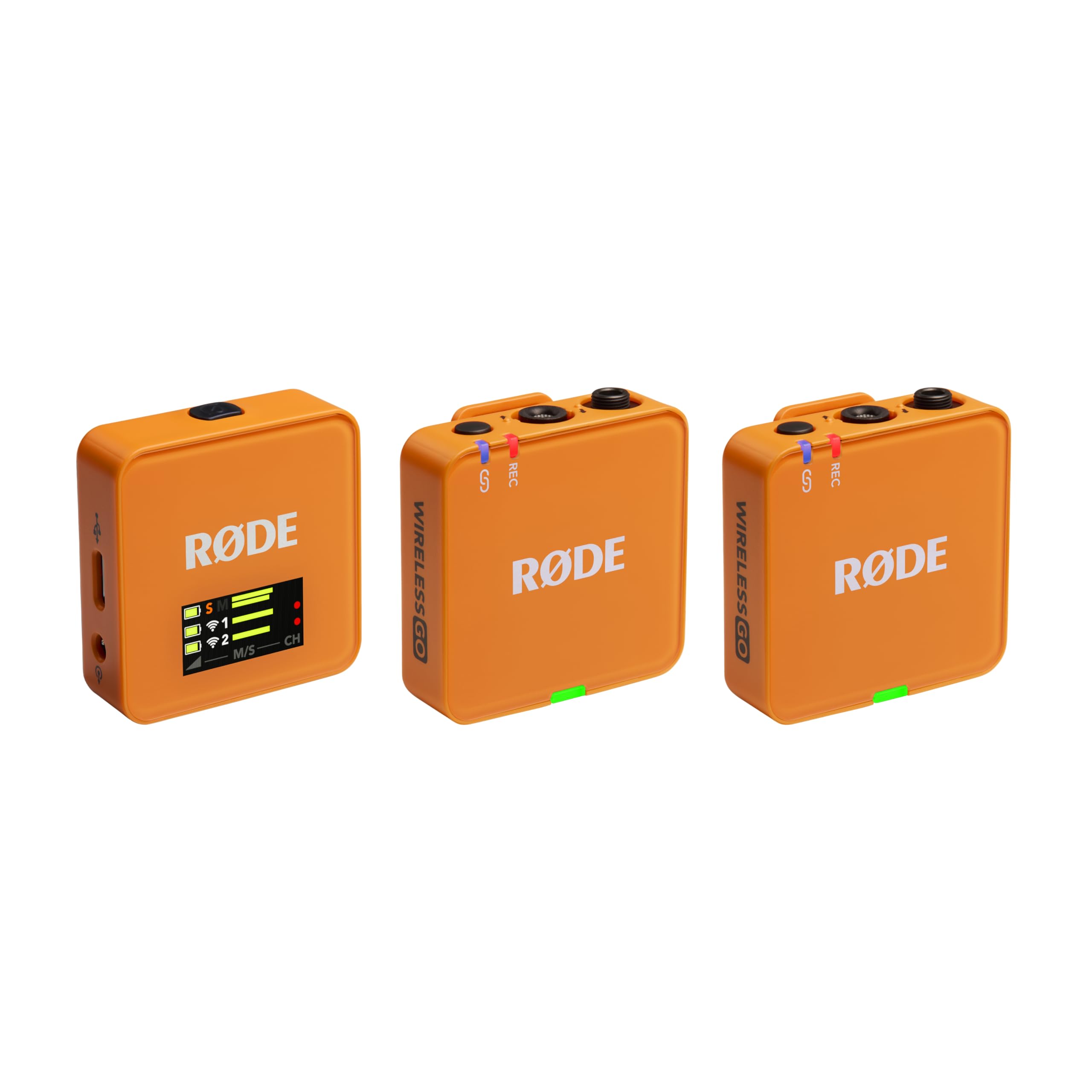 RØDE Wireless GO II Ultra-compact Dual-channel Wireless Microphone System with Built-in Microphones, On-board Recording and 200m Range for Filmmaking, Interviews and Content Creation