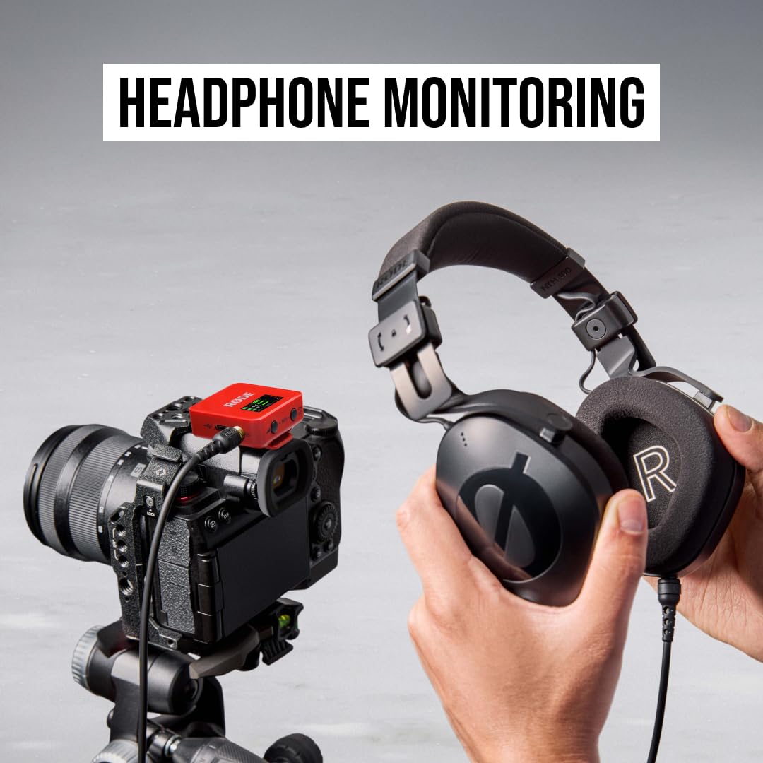 RØDE Wireless GO II Ultra-compact Dual-channel Wireless Microphone System with Built-in Microphones, On-board Recording and 200m Range for Filmmaking, Interviews and Content Creation