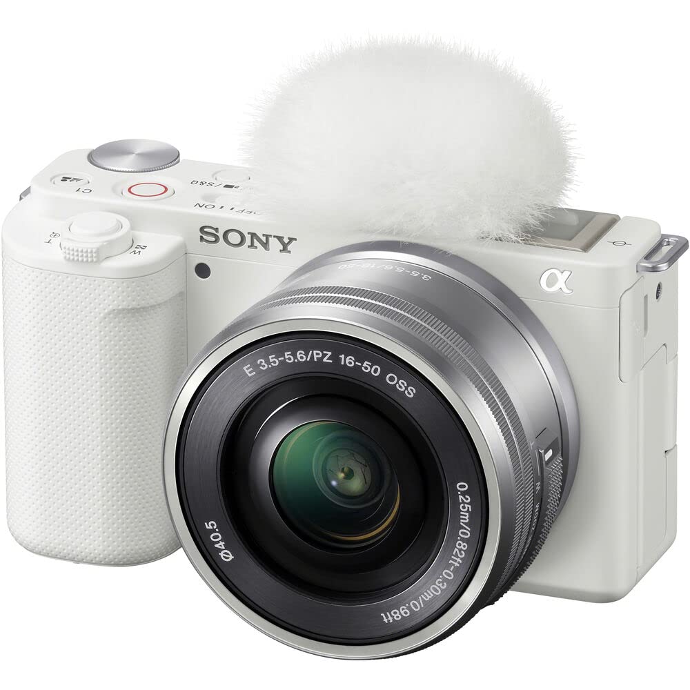 Sony ZV-E10 Mirrorless Camera Black with 16-50mm Power Zoom Lens (ILCZV-E10L) – 24.2 MP APS-C Sensor, 4K Video, Vari-Angle Screen w/ 64GB Memory Card, Bag, Card Reader and More