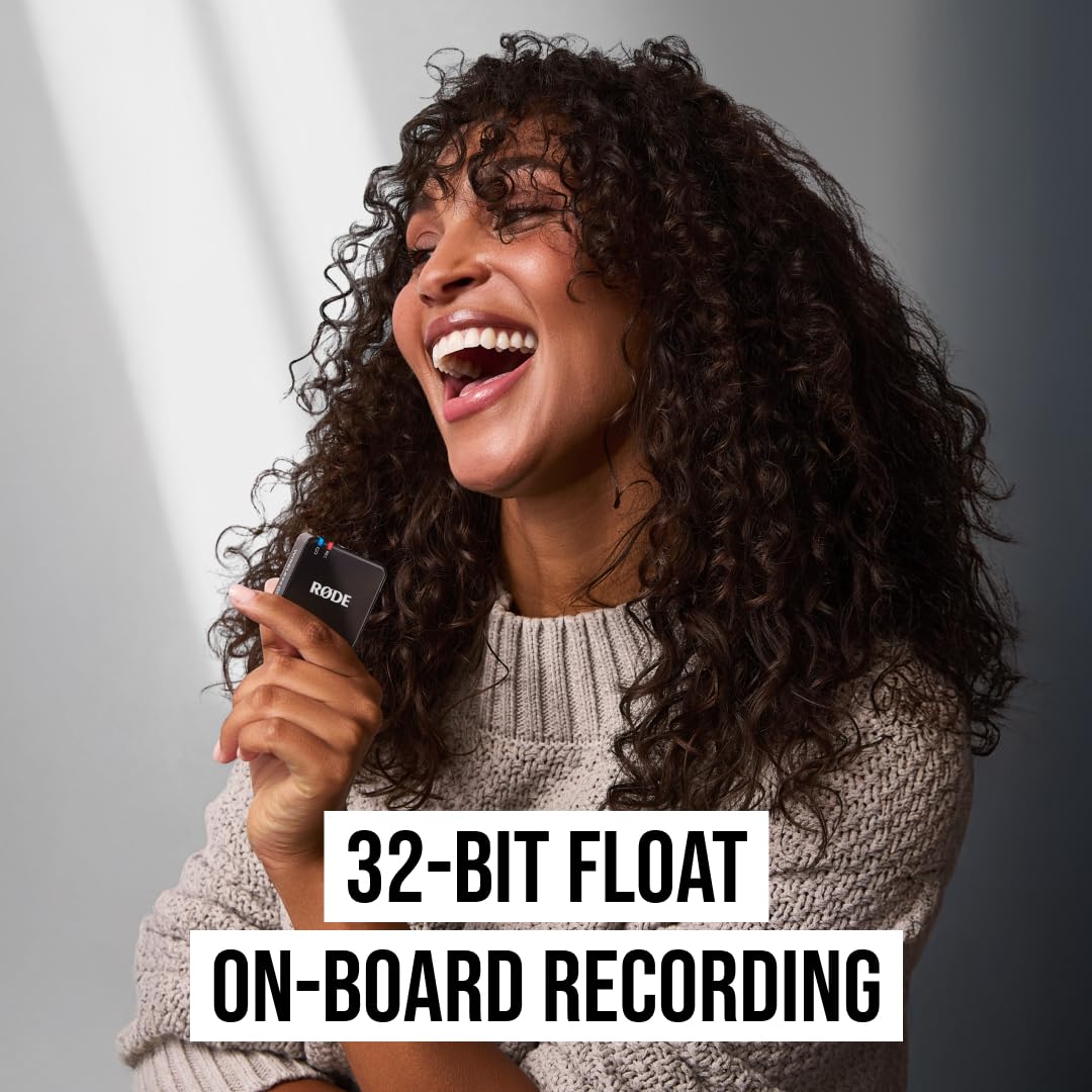 RØDE Wireless GO II Ultra-compact Dual-channel Wireless Microphone System with Built-in Microphones, On-board Recording and 200m Range for Filmmaking, Interviews and Content Creation
