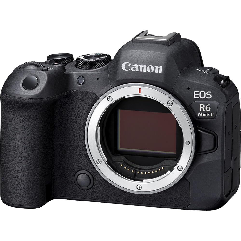 Canon EOS R6 Mark II Mirrorless Camera Body Only (5666C002) 24.2MP Full-Frame CMOS Sensor, 4K 60p Video, Dual Pixel CMOS AF II | Fast Continuous Shooting with Shoulder Bag and 64GB Memory Card