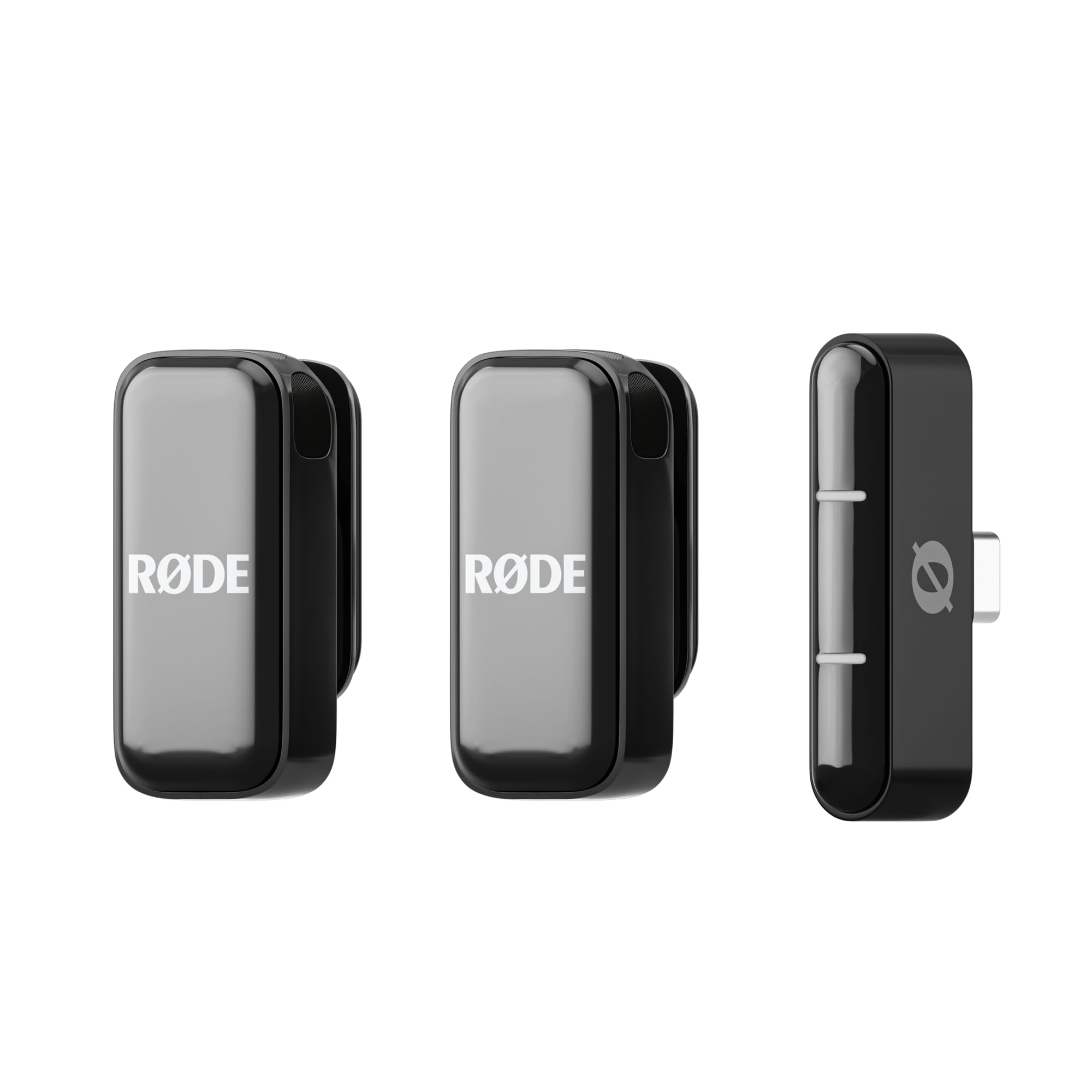 RØDE Wireless Micro - Compact Wireless Microphone Camera Kit, Two Mics with Camera Receiver, Smartphone Receiver, and Charge Case for Content Creation - USB-C, Black