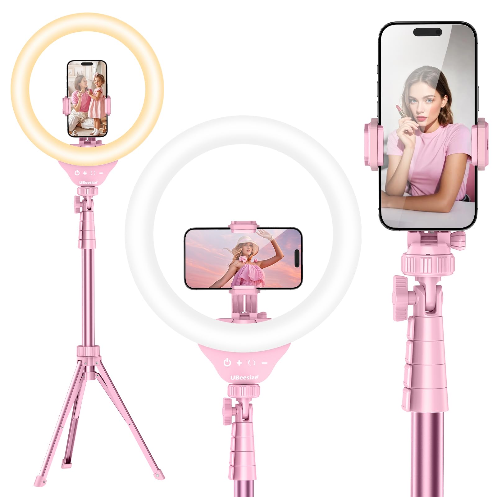 UBeesize 12'' LED Ring Light with 62'' Tripod Stand
