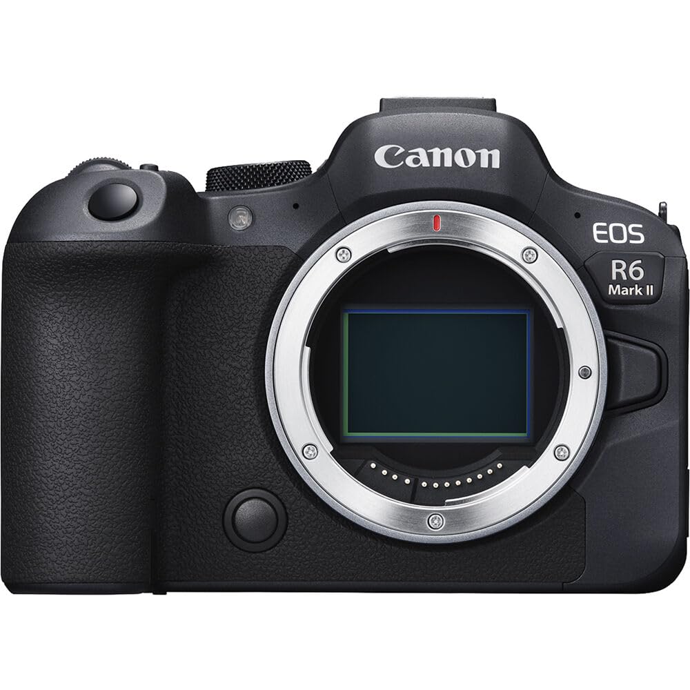 Canon EOS R6 Mark II Mirrorless Camera Body Only (5666C002) 24.2MP Full-Frame CMOS Sensor, 4K 60p Video, Dual Pixel CMOS AF II | Fast Continuous Shooting with Shoulder Bag and 64GB Memory Card