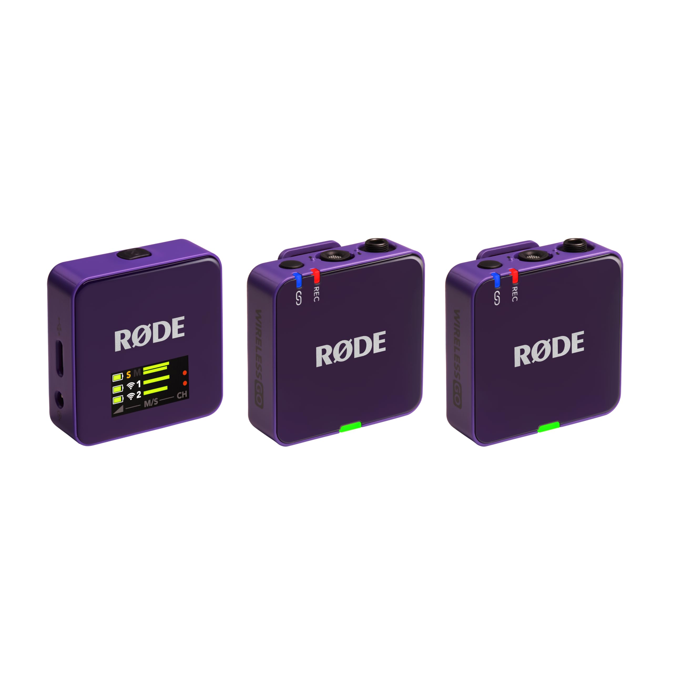 RØDE Wireless GO II Ultra-compact Dual-channel Wireless Microphone System with Built-in Microphones, On-board Recording and 200m Range for Filmmaking, Interviews and Content Creation