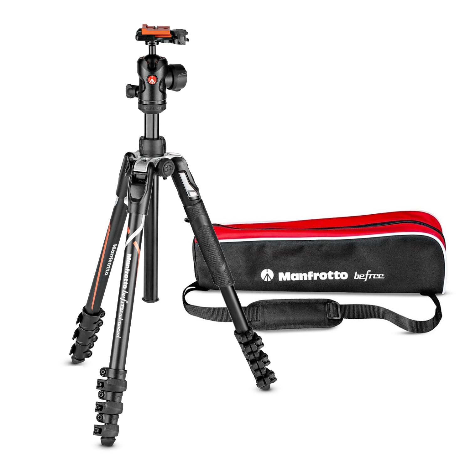 Manfrotto Befree Advanced Camera Tripod with Lever Closure, Portable and Compact Travel Tripod Kit with Ball Head, Aluminum Tripod for DSLR Reflex and Mirrorless Cameras, Camera Accessories