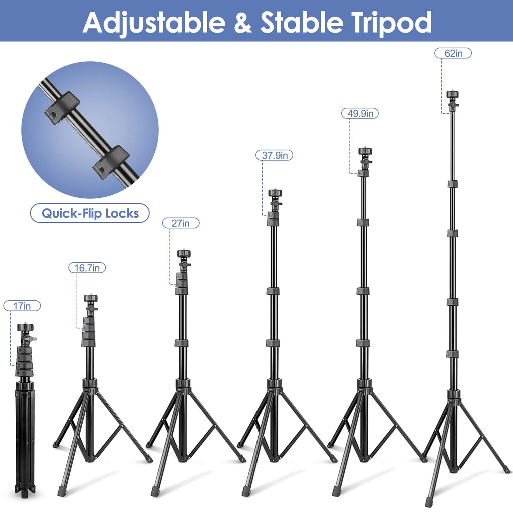 UBeesize 12'' LED Ring Light with 62'' Tripod Stand