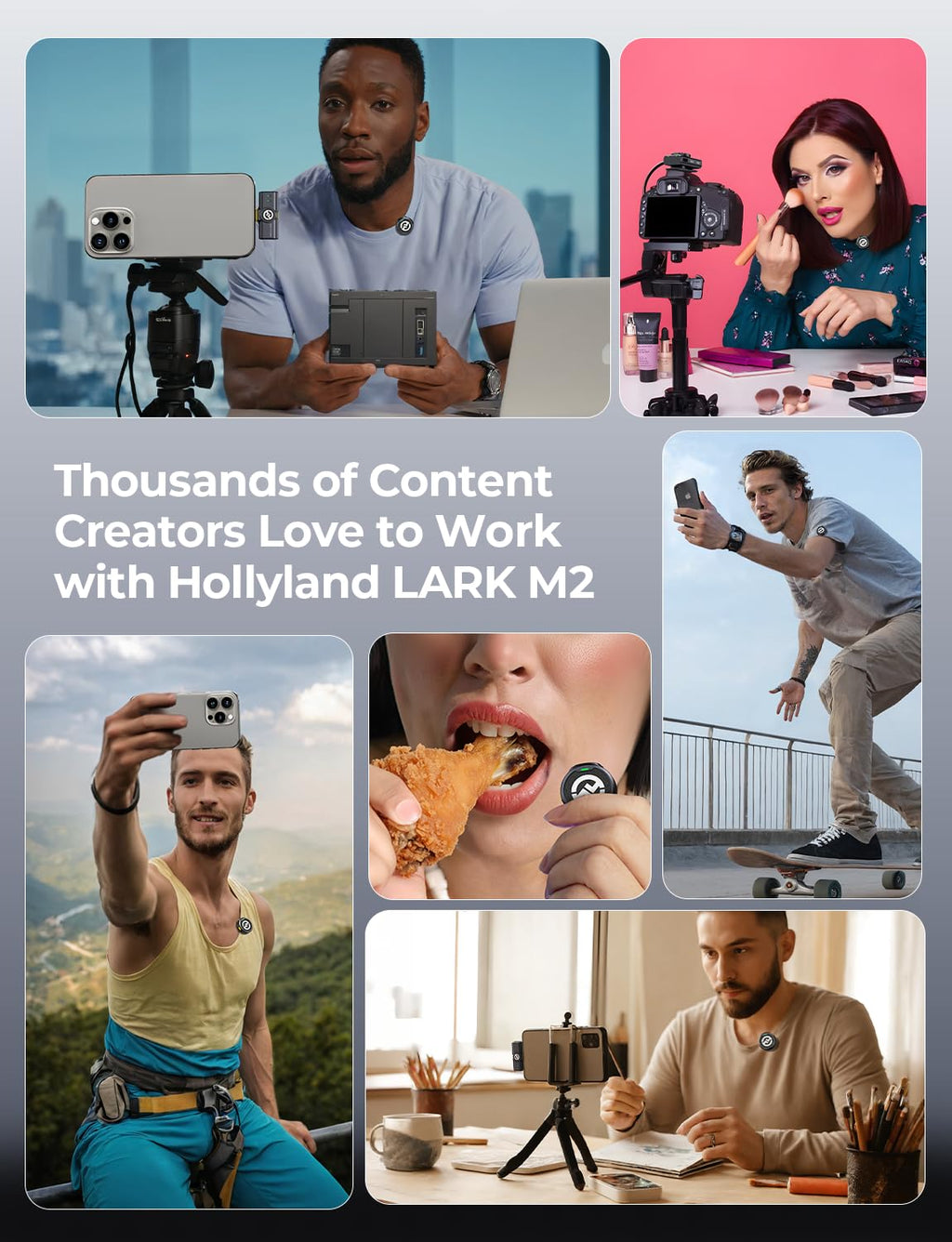 Hollyland Lark M2 Wireless Microphone for iPhone/Camera/Android/PC