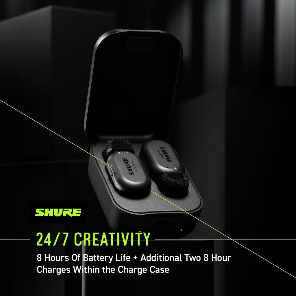 Shure MoveMic Two Kit, Pro Wireless Lavalier Microphones with Camera Receiver for DSLR