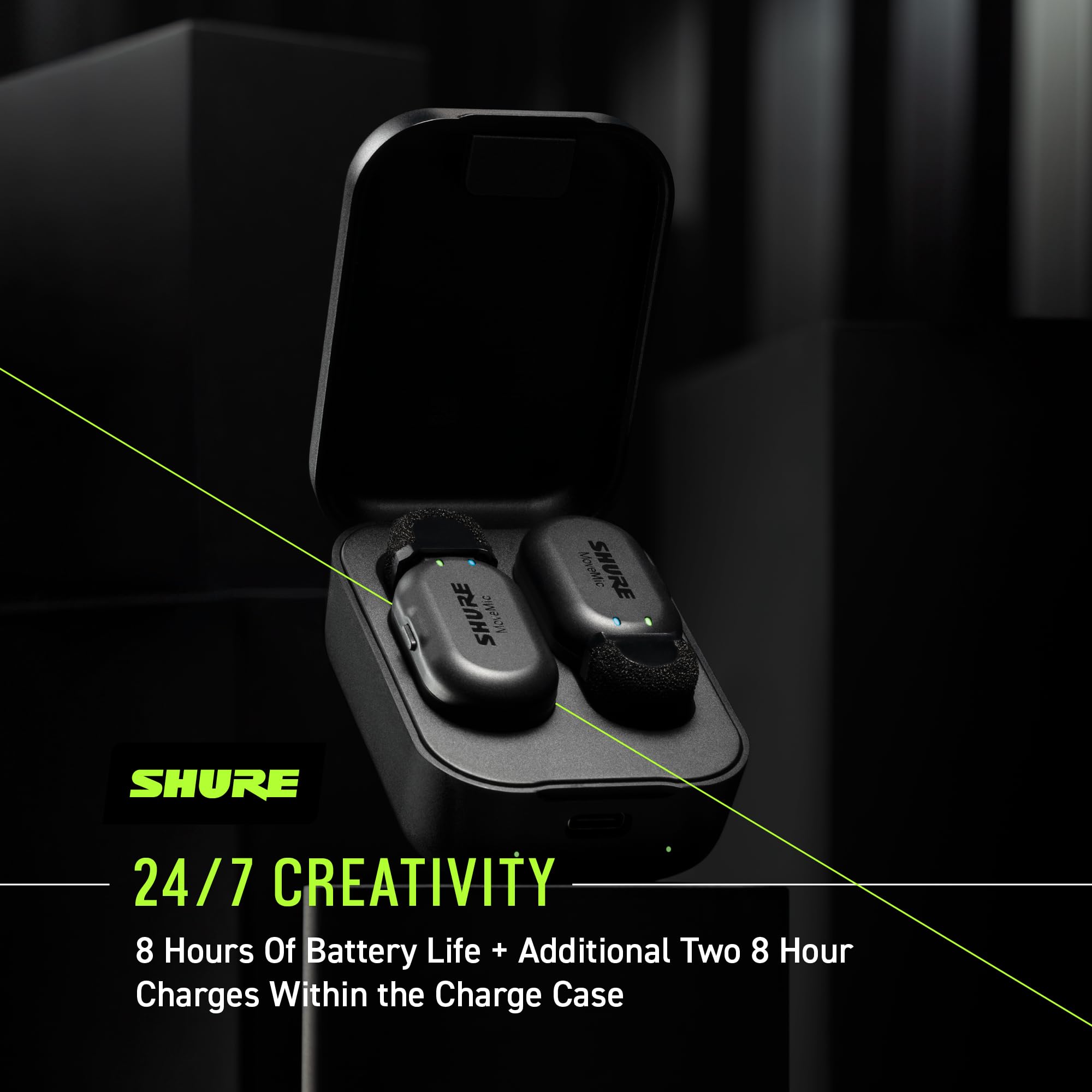 Shure MoveMic Two Kit, Pro Wireless Lavalier Microphones with Camera Receiver for DSLR