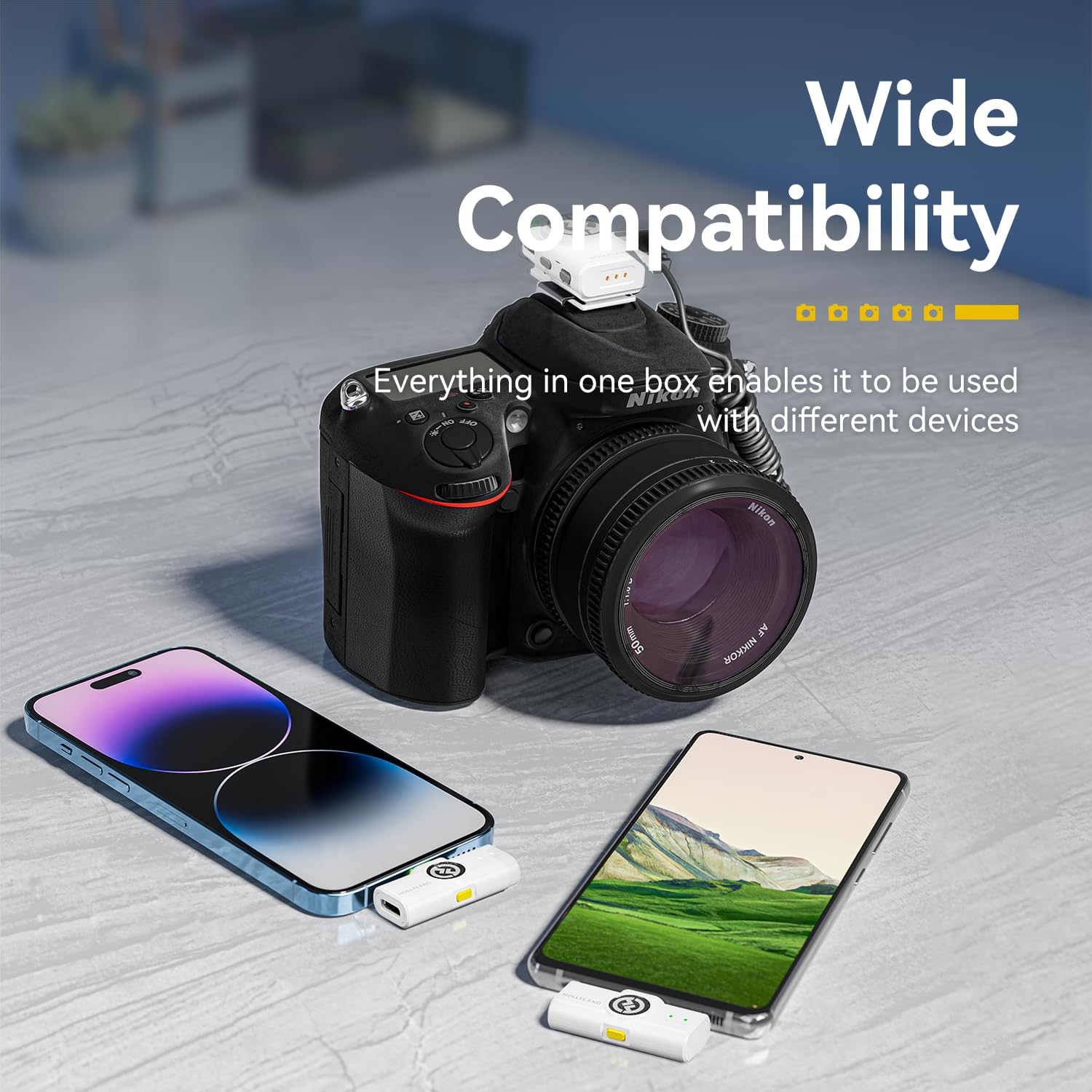 Hollyland Lark M2 Wireless Microphone for iPhone/Camera/Android/PC