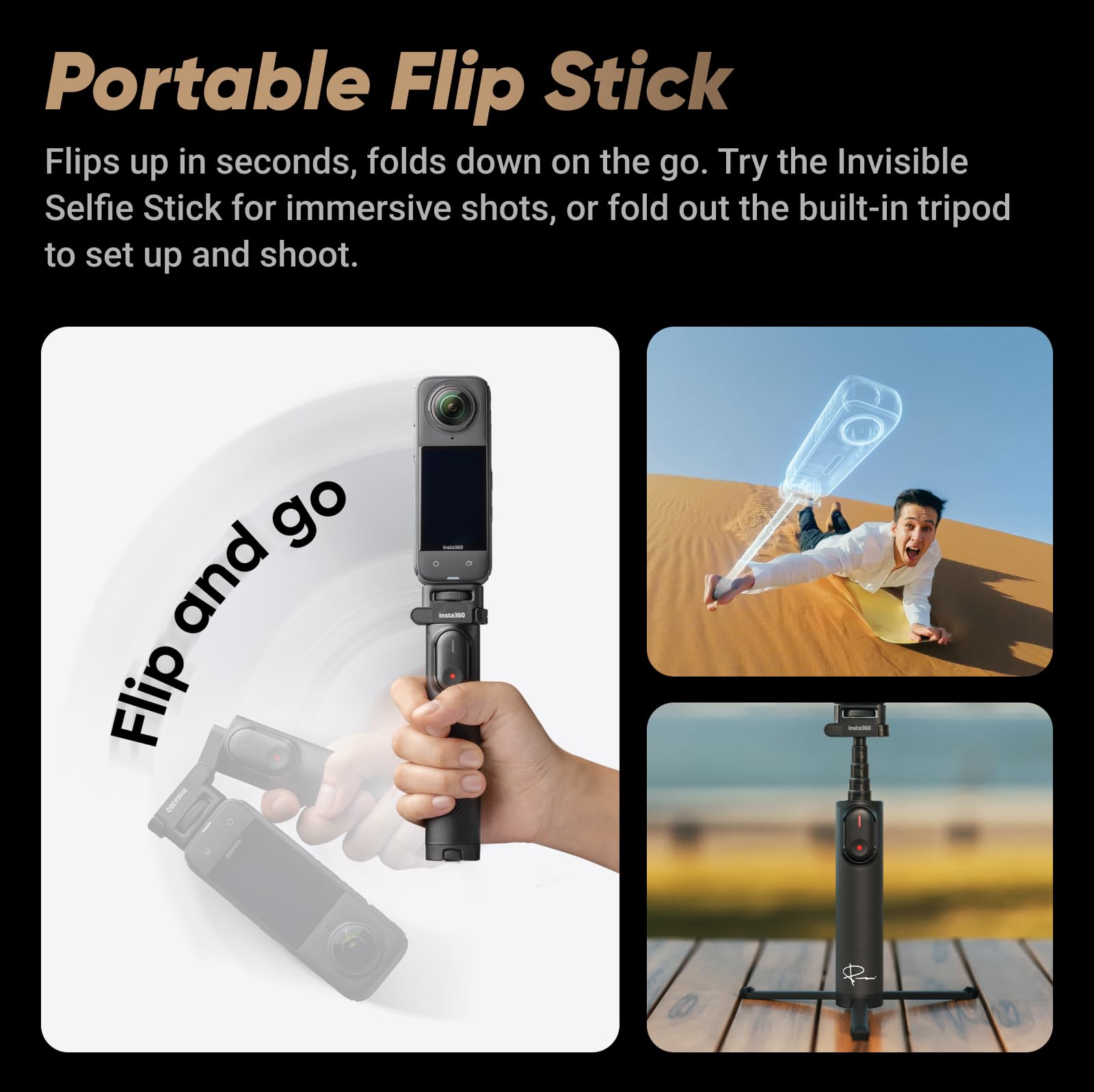 Insta360 X4 Standard Bundle - Waterproof 8K 360 Action Camera, 4K Wide-Angle Video, Invisible Selfie Stick Effect, Removable Lens Guards, 135 Min Battery Life, AI Editing, Stabilization
