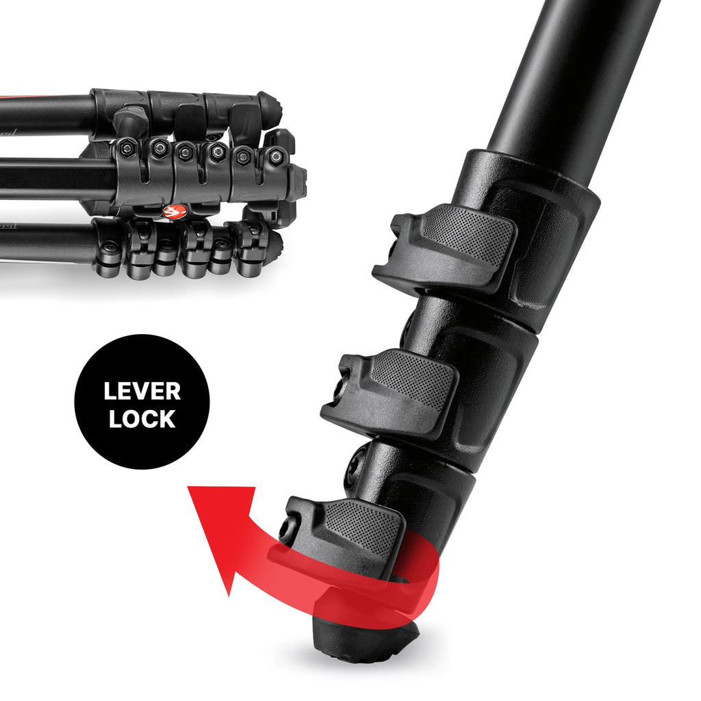 Manfrotto Befree Advanced Camera Tripod with Lever Closure, Portable and Compact Travel Tripod Kit with Ball Head, Aluminum Tripod for DSLR Reflex and Mirrorless Cameras, Camera Accessories