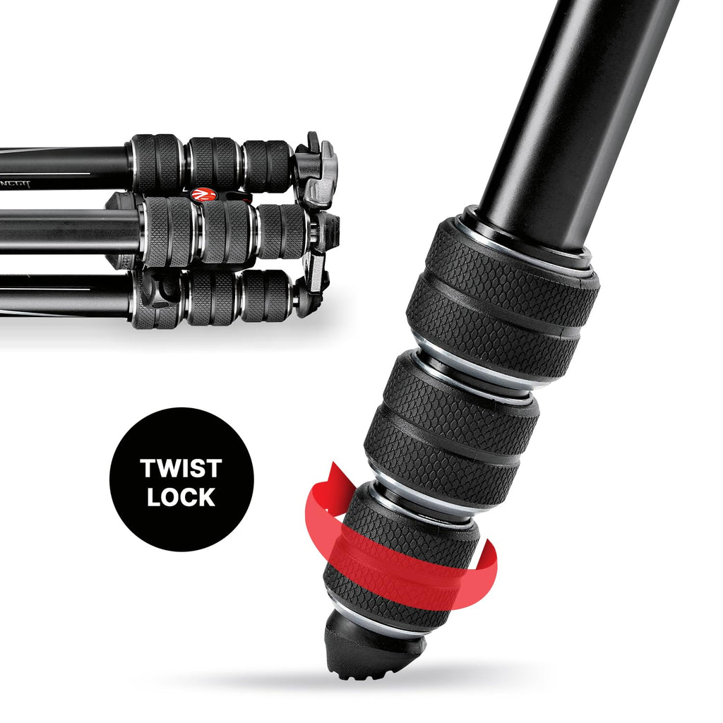 Manfrotto Befree Advanced Camera Tripod with Lever Closure, Portable and Compact Travel Tripod Kit with Ball Head, Aluminum Tripod for DSLR Reflex and Mirrorless Cameras, Camera Accessories
