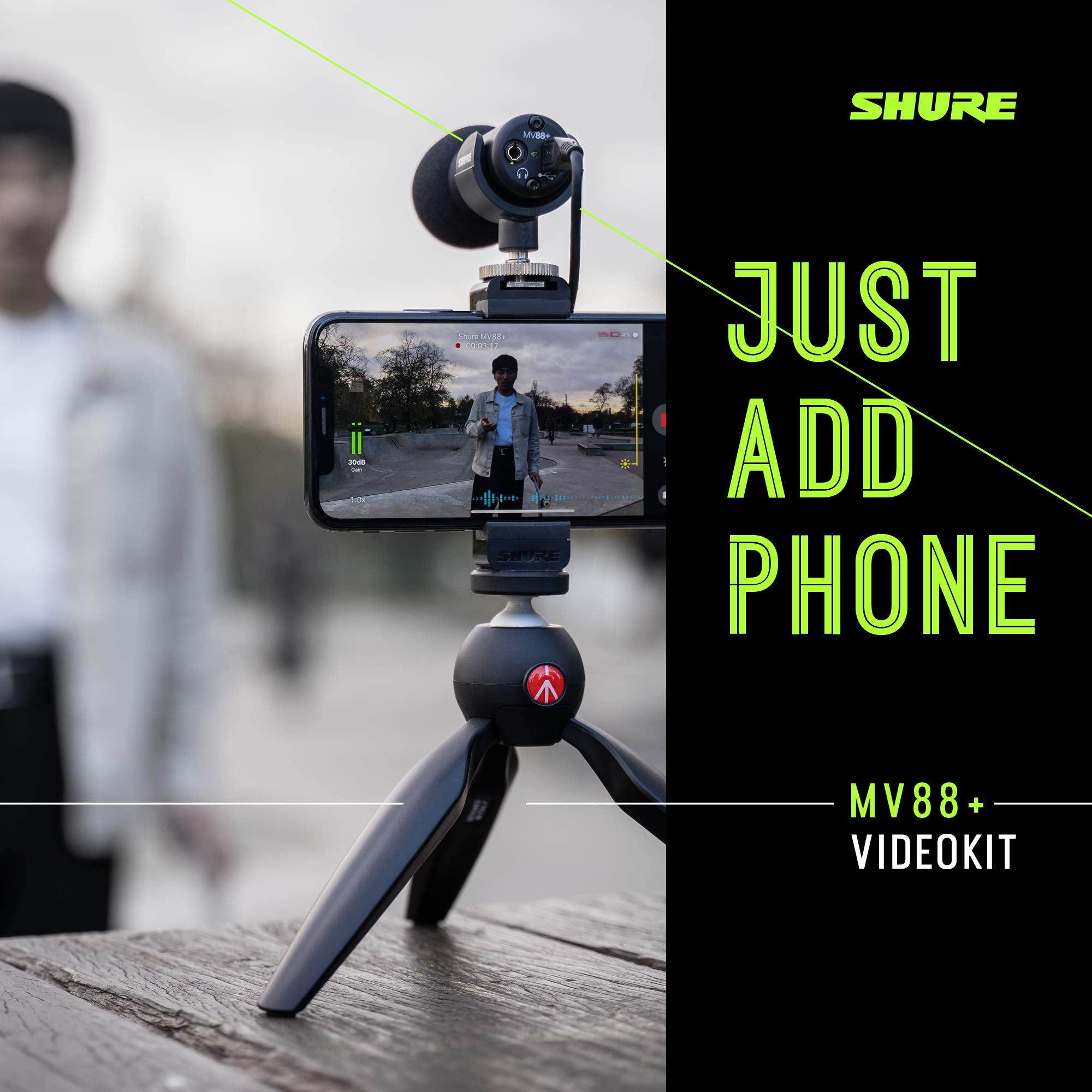 Shure MV88+ Video Kit - Digital Stereo Condenser Microphone for Apple and Android