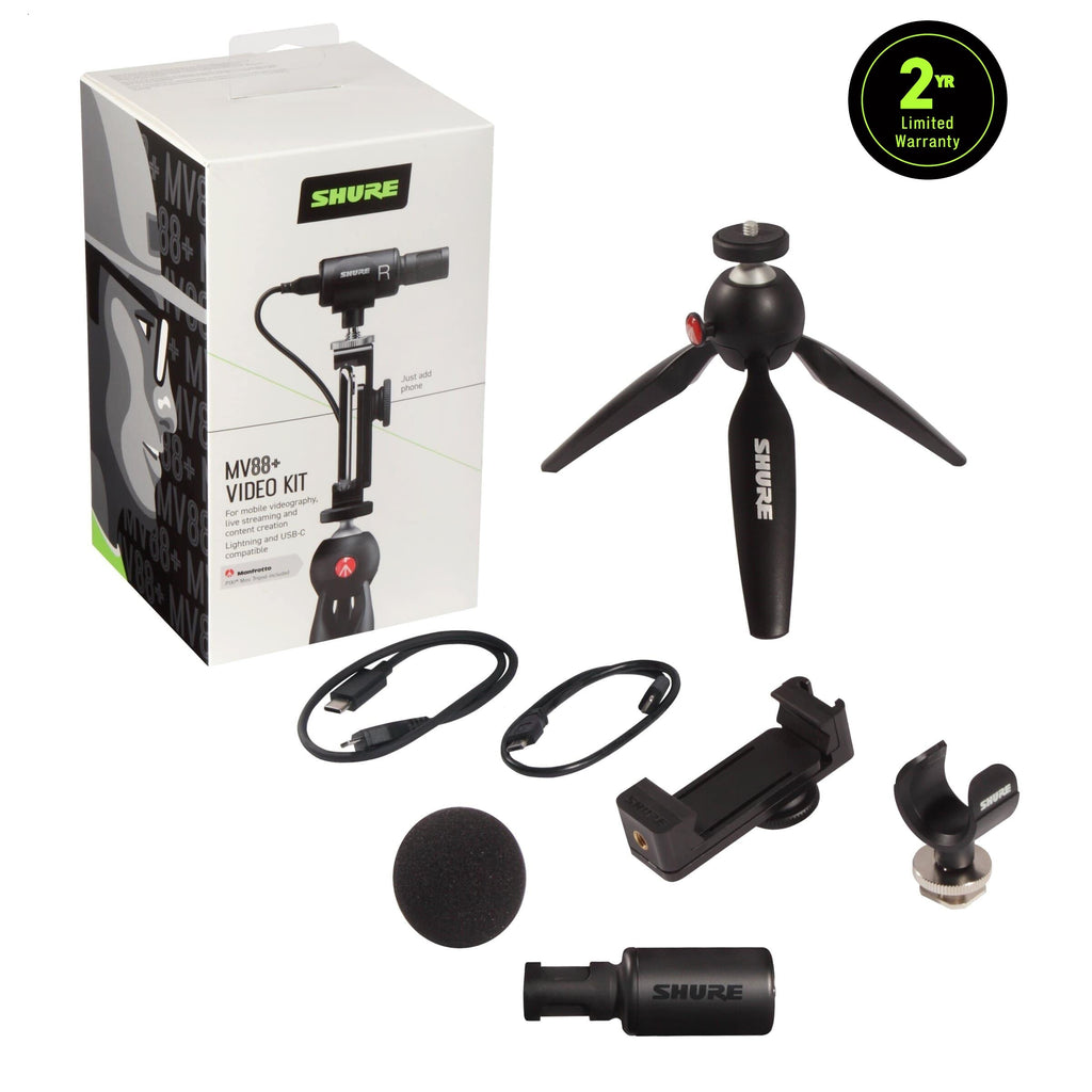 Shure MV88+ Video Kit - Digital Stereo Condenser Microphone for Apple and Android