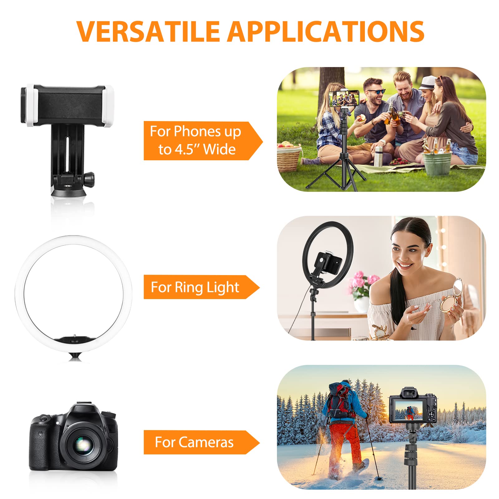 UBeesize 12'' LED Ring Light with 62'' Tripod Stand