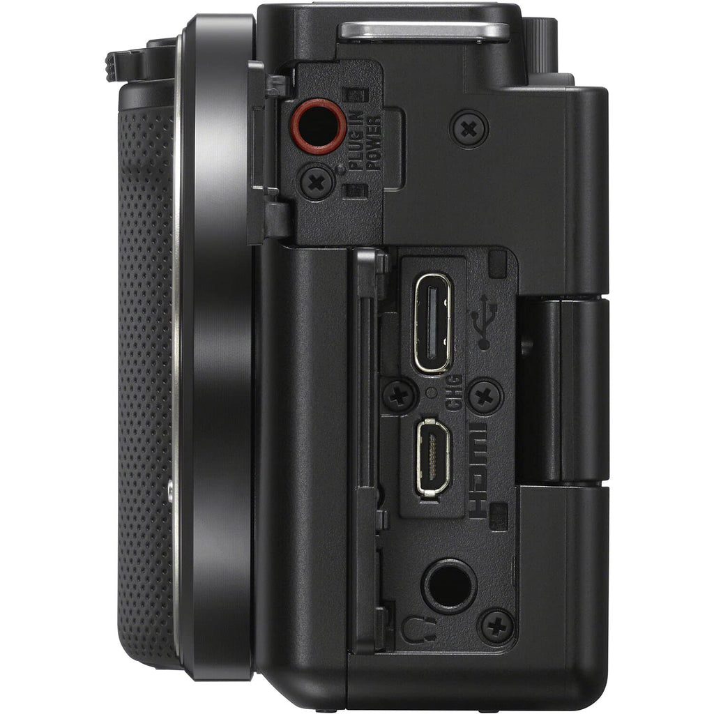 Sony ZV-E10 Mirrorless Camera Black with 16-50mm Power Zoom Lens (ILCZV-E10L) – 24.2 MP APS-C Sensor, 4K Video, Vari-Angle Screen w/ 64GB Memory Card, Bag, Card Reader and More