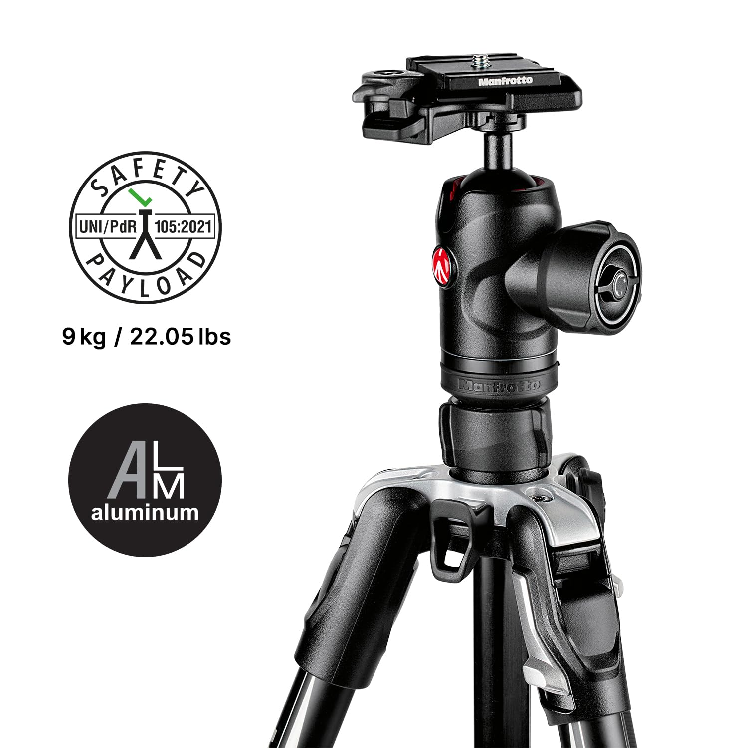 Manfrotto Befree Advanced Camera Tripod with Lever Closure, Portable and Compact Travel Tripod Kit with Ball Head, Aluminum Tripod for DSLR Reflex and Mirrorless Cameras, Camera Accessories