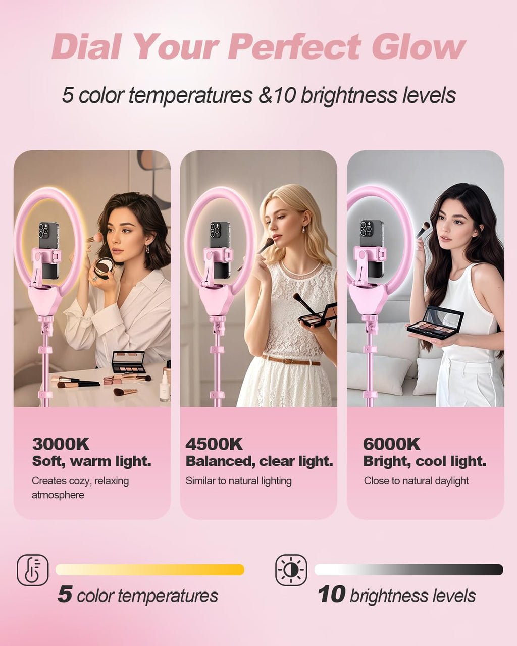 UBeesize 12'' LED Ring Light with 62'' Tripod Stand