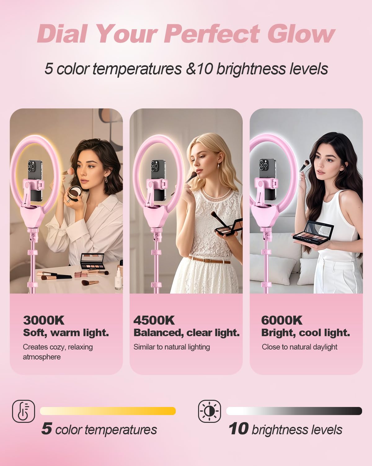UBeesize 12'' LED Ring Light with 62'' Tripod Stand